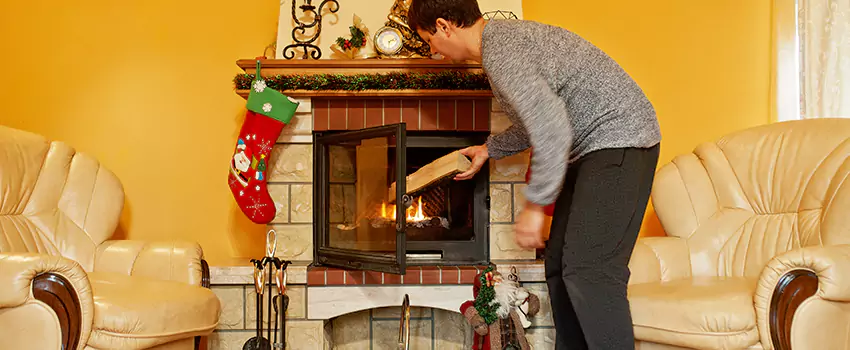 Rusted Metal Fireplace Restoration in Bostonia, California